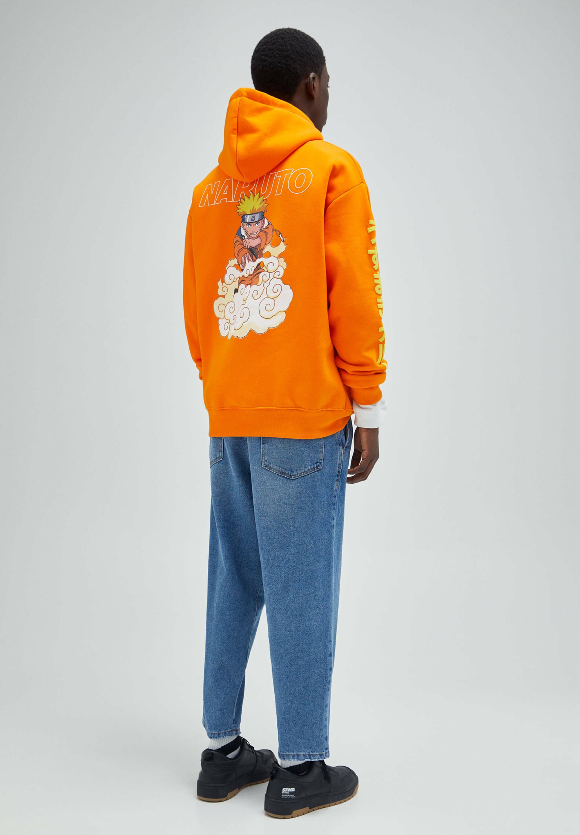 pull and bear orange sweatshirt