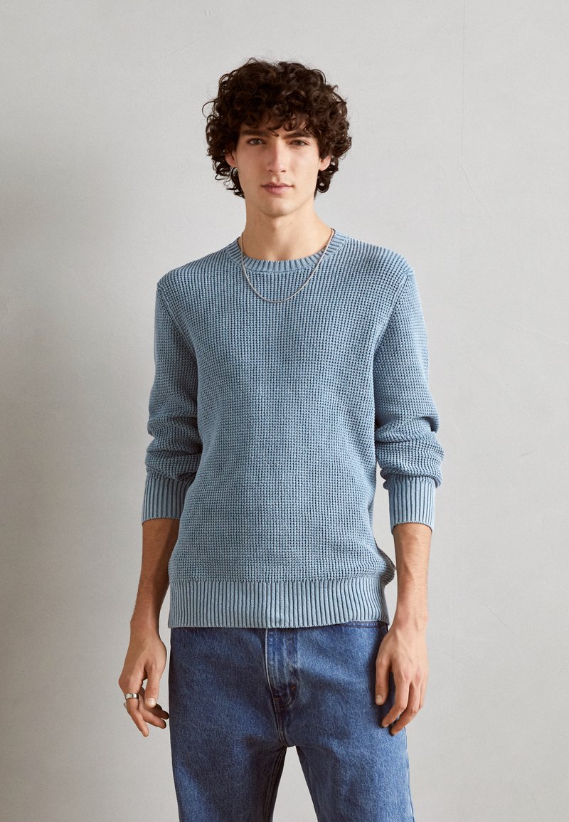 Marc O'Polo - CREWNECK STRUCTURED SOLID - Svetr - stormy sea, Zvětšit