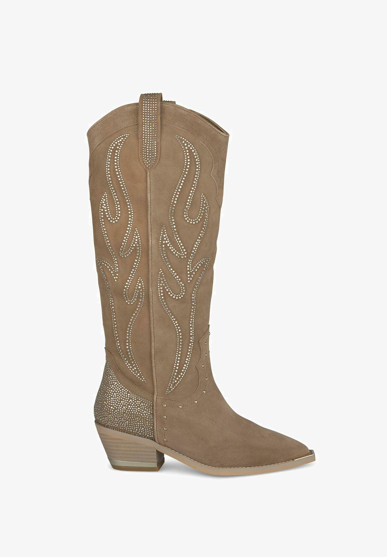 Bottes à anges marron rétro, bottes à anges à bout pointu cloutées Bottes à anges marron rétro, bottes à anges à bout pointu cloutées