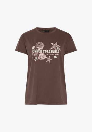 Yours Clothing, WOMEN'S T-SHIRTS - T-shirts print - chocolate