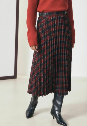 Next, PLEATED MIDI SKIRT - A-line skirt - red navy blue check