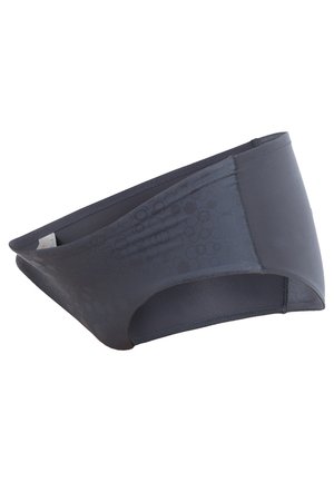 Culottes de bain pour femmes gris foncé, présentant une texture lisse, un ajustement confortable et un motif circulaire subtil sur un côté.