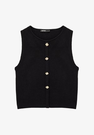 Koton, FLORAL BUTTON DETAIL - Débardeur - black
