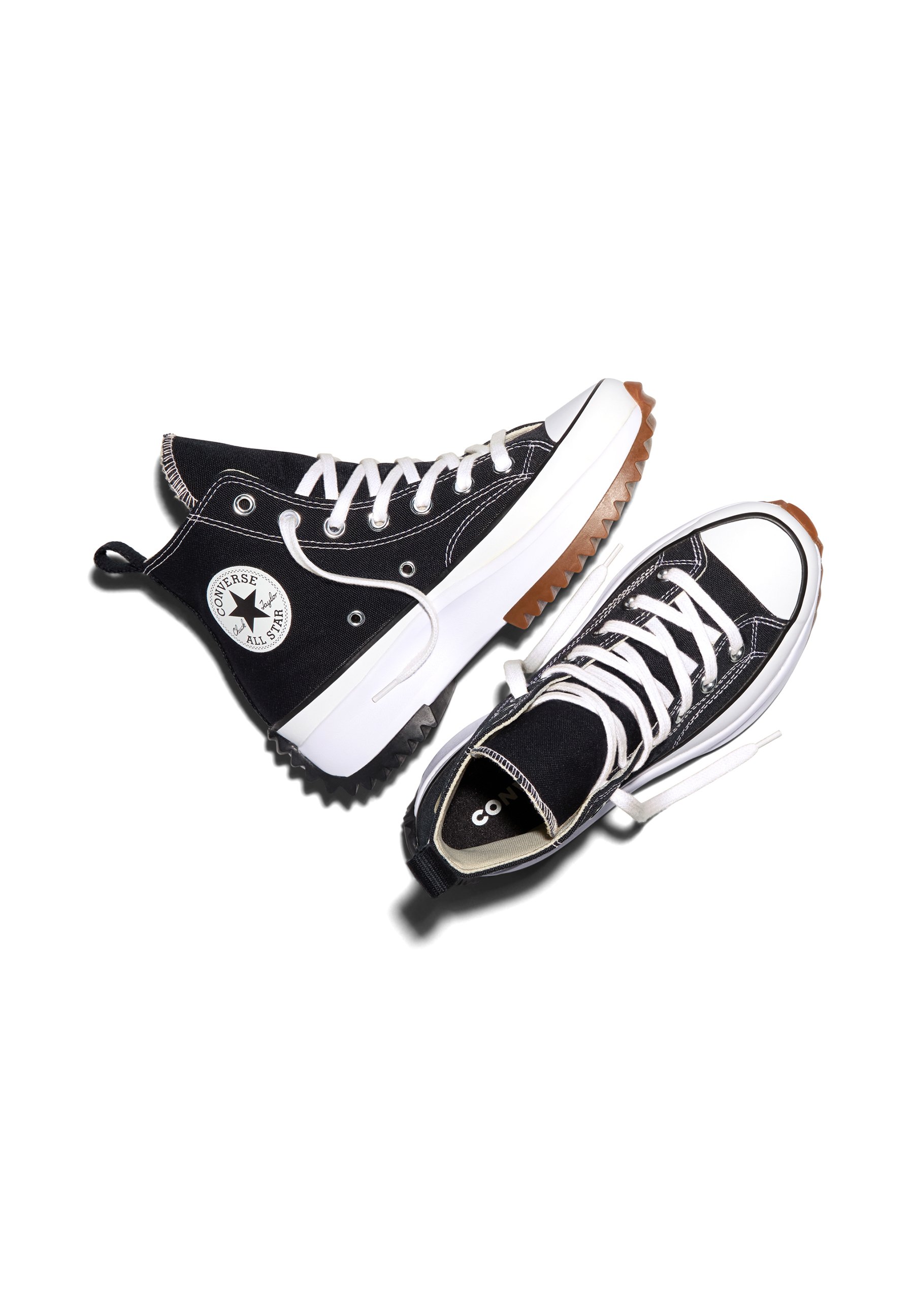 Converse RUN STAR HIKE - Sneakers high - black/white/gum/negru
