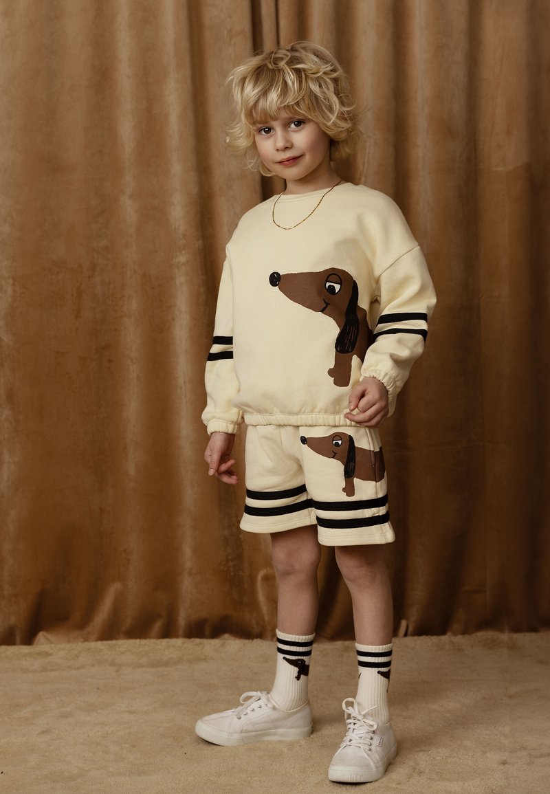 Mini Rodini - DOG STRIPES UNISEX - Sweatshirt - beige, Enlarge