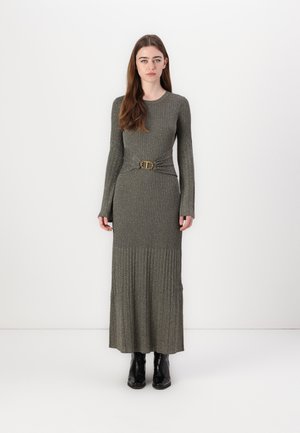 TWINSET DRESS - Maksimekko - dark taupe/oro