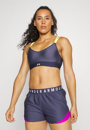 INFINITY LOW STRAPPY - Light support sports bra - tempered steel/midnight navy/yellow ray
