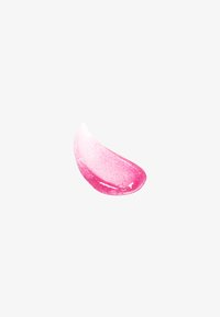 Produit cosmétique de type gel rose avec un dégradé allant du rose clair au rose foncé, présentant une texture chatoyante et une forme lisse et courbée.