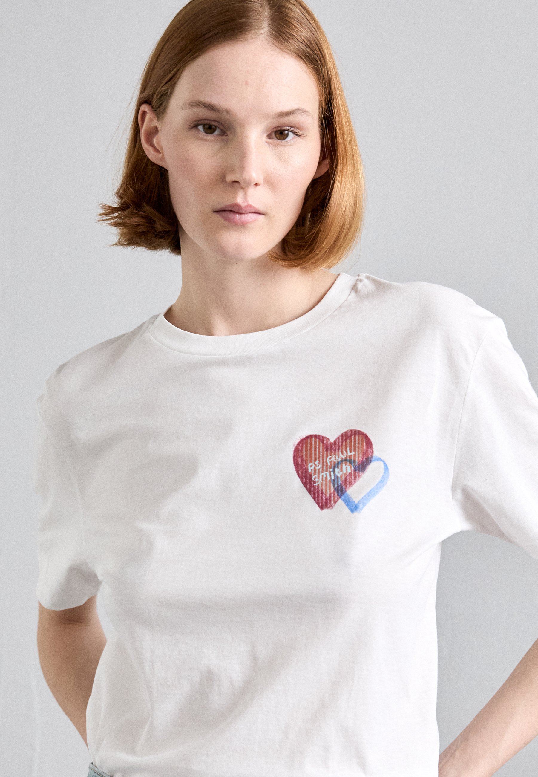 PS Paul Smith HEART - Print T-shirt - white - Zalando