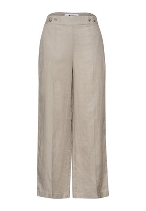 HIGH WAIST WIDE LEG HOSE AUS LEINEN - Pantalon classique - timeless beige