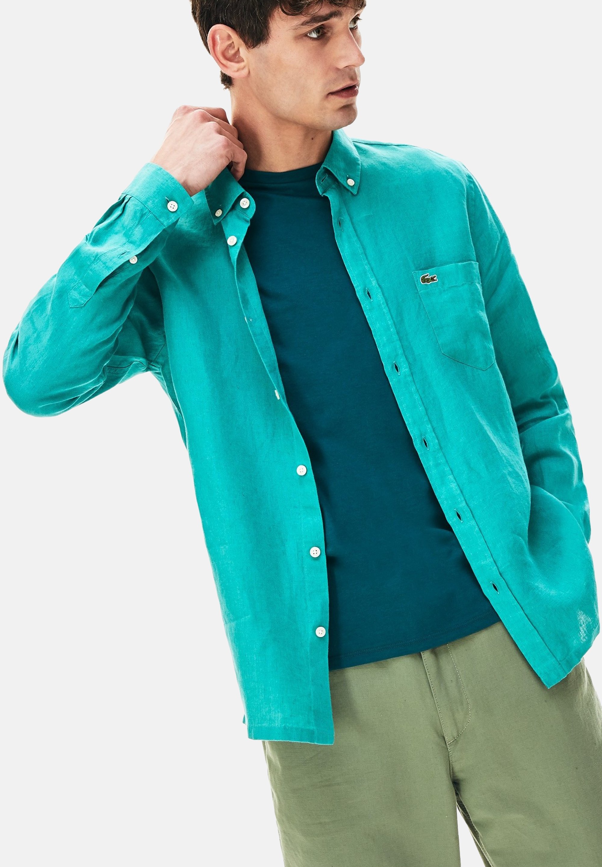 chemise verte lacoste