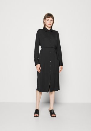 BELTED SHIRT DRESS - Košilové šaty - black