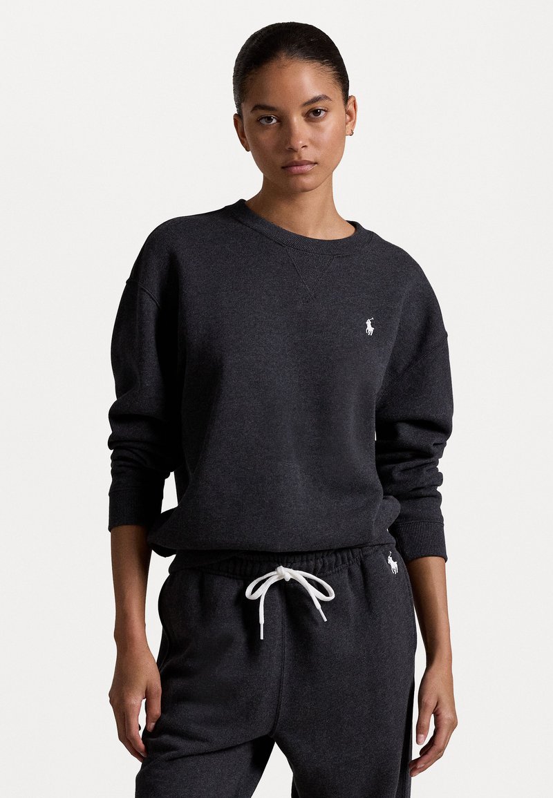 Polo Ralph Lauren LONG SLEEVE - Sportinis megztinis - black marl heather