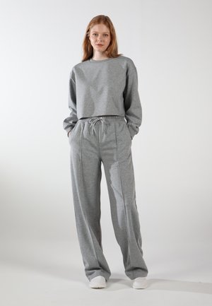 WIDE LEG PALAZZO E - Tracksuit bottoms - moon grey