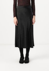 YAS YASPELLA RHINESTONE MIDI SKIRT  - A-line skjørt - black