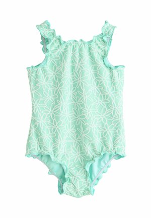 REGULAR FIT - LETTUCE EDGE  - Badpak - mint green floral texture