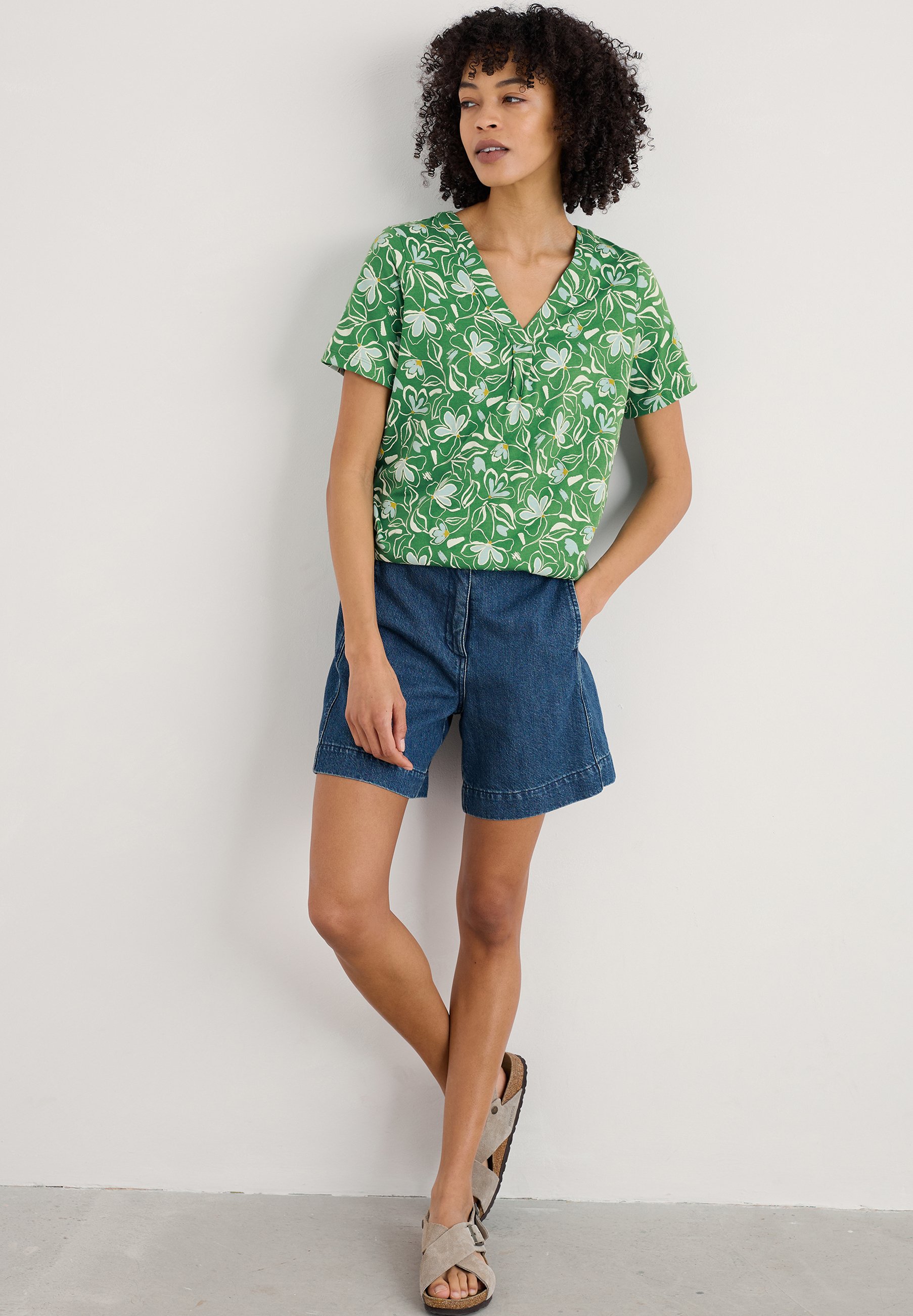 T-shirt Donna A Maniche Corte Con Stampa Floreale - Girocollo Morbido, Taglie Dalla S Alla XXXL