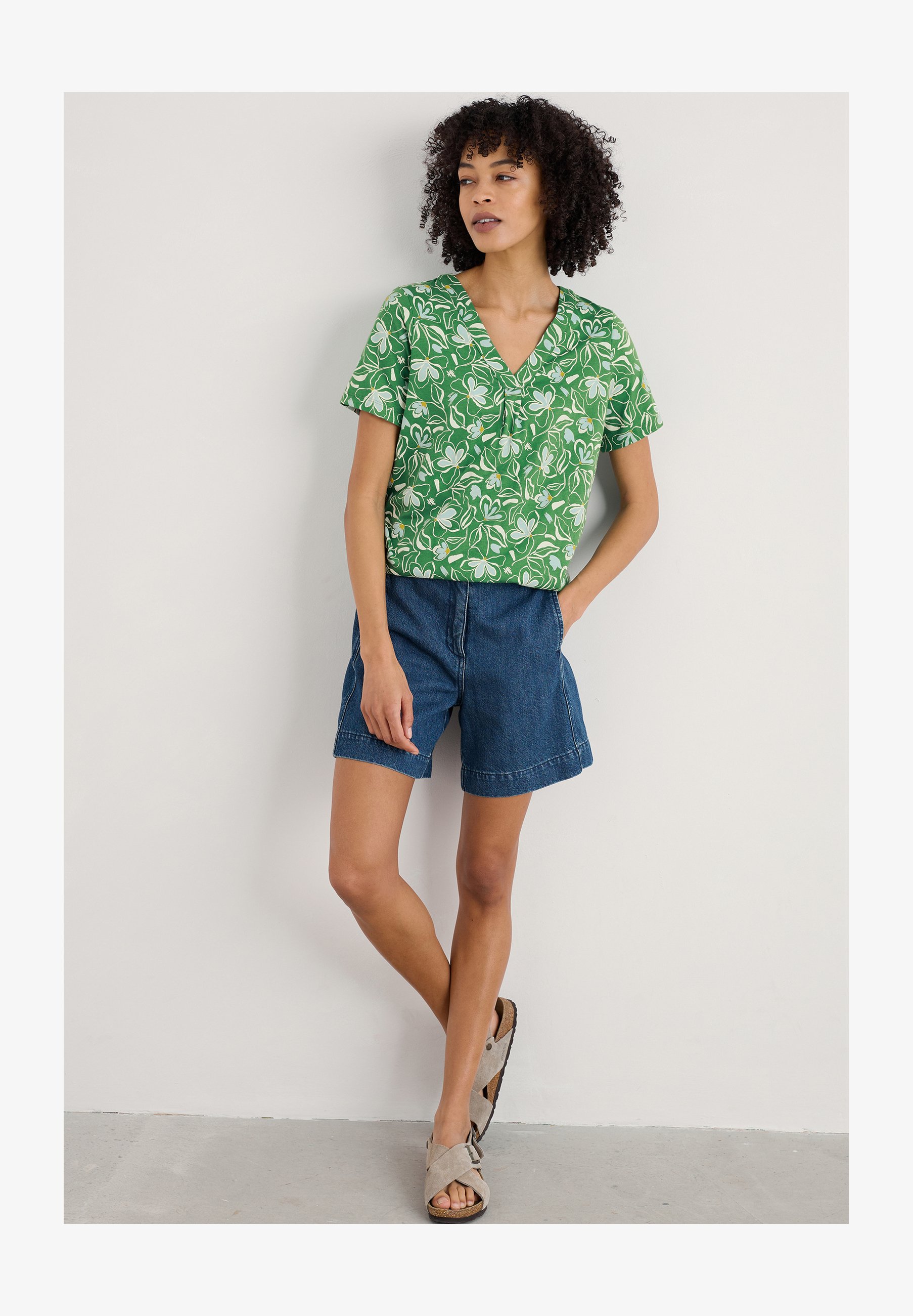 T-shirt Donna A Maniche Corte Con Stampa Floreale - Girocollo Morbido, Taglie Dalla S Alla XXXL
