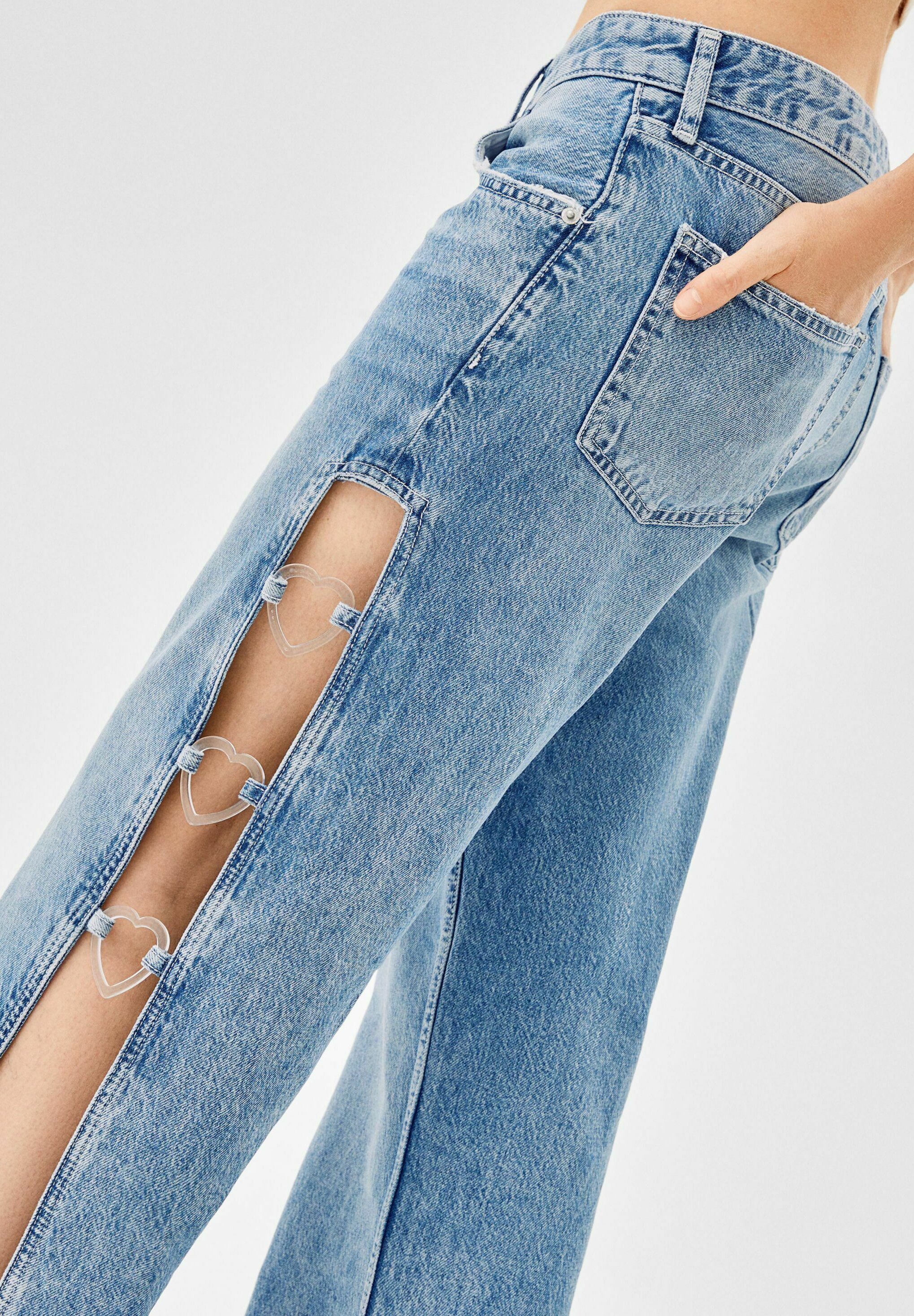 Bershka CUT OUT HEARTS - Straight leg 