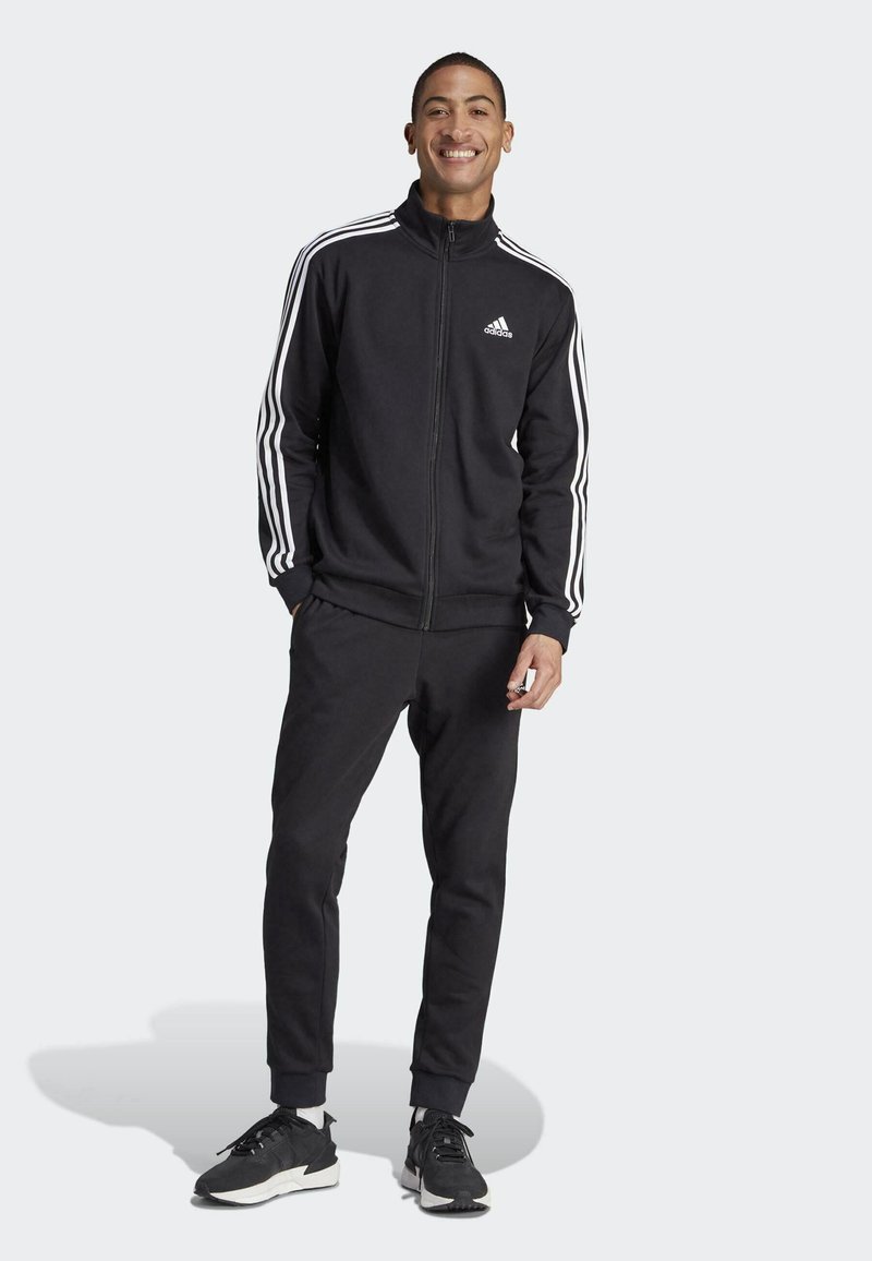 adidas Sportswear - BASIC 3-STRIPES FLEECE - Trainingsanzug - black, Vergrößern