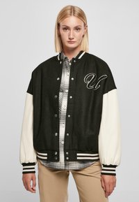 Urban Classics - BIG U COLLEGE  - Bomber jakna - black palewhite Miniaturna slika 1