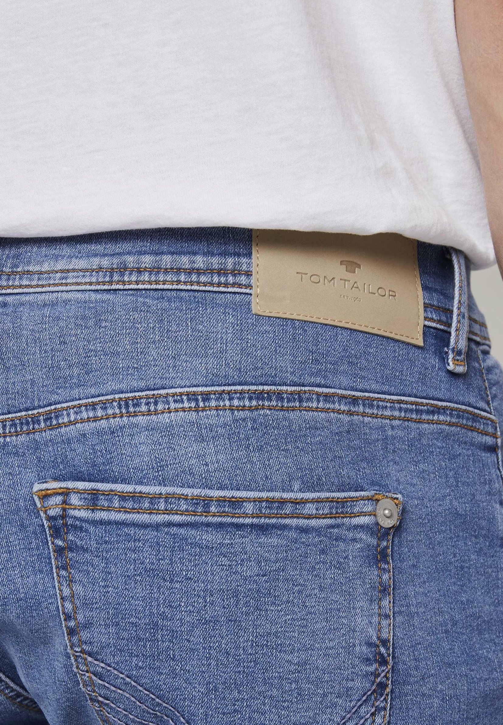 TOM TAILOR TOM TAILOR JEANSHOSEN TROY SLIM JEANS - Vaqueros slim fit - mid  stone wash denim/blue denim - Zalando.es
