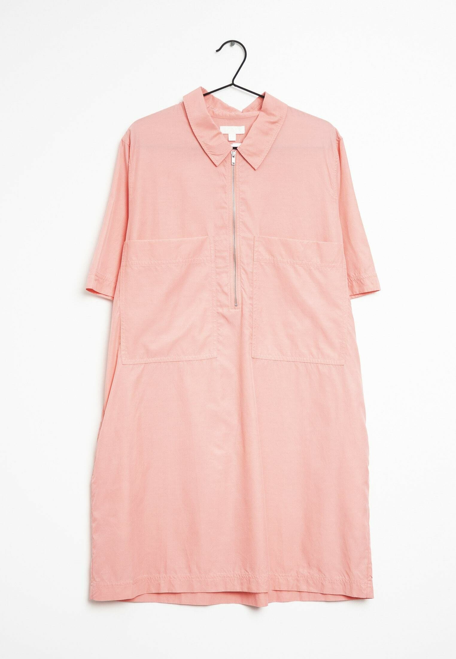 cos light pink dress COS Women's Buttoned Pima Mini Dress in Pink | Cotton