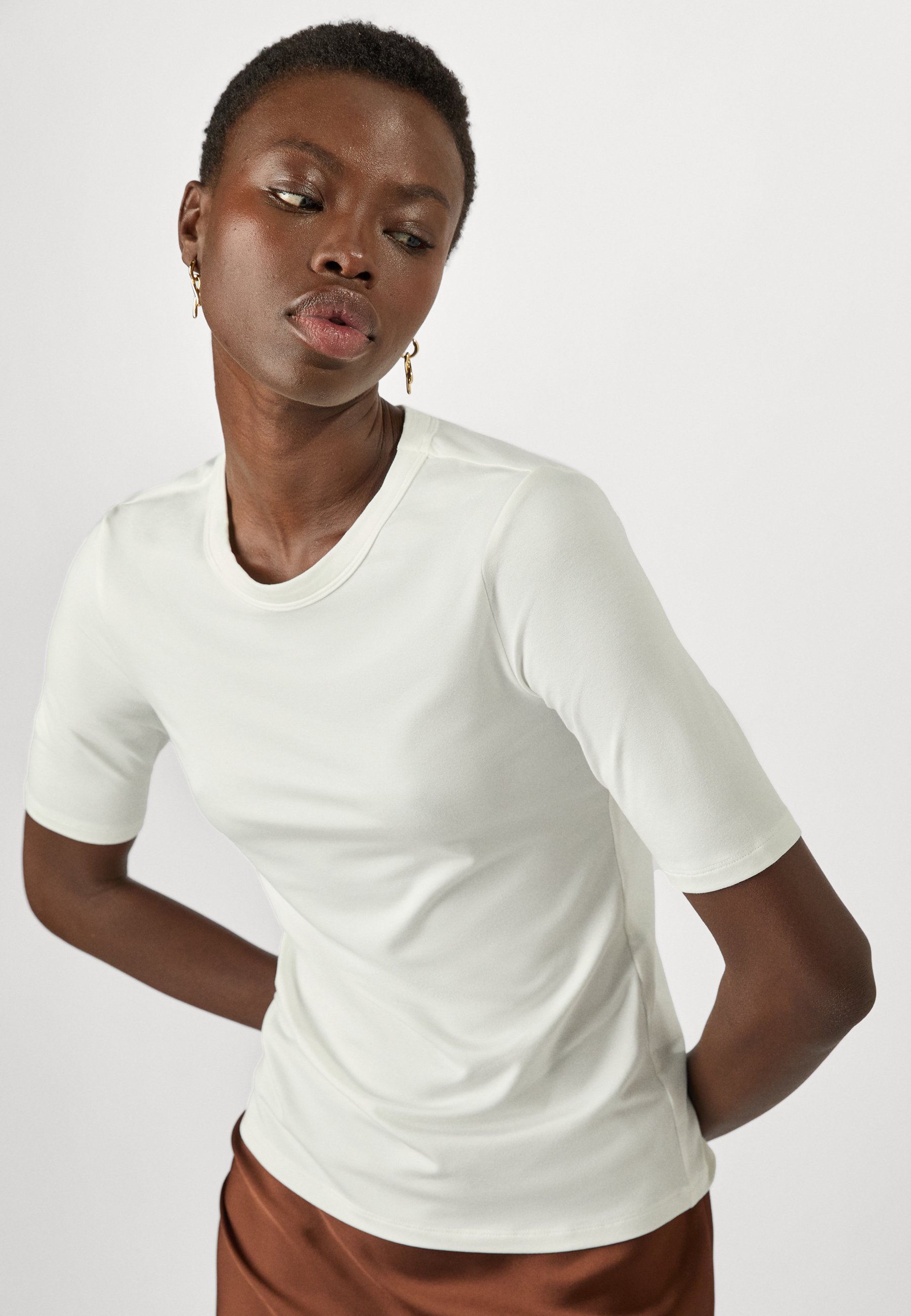 売れ筋商品|||ボス Tシャツ レディース トップス EFITA - Basic T-shirt - open white BOSS EFITA - T-Shirt basic - open white/weiß - Zalando