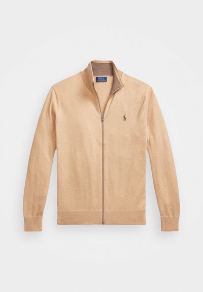 Polo Ralph Lauren COTTON FULL ZIP SWEATER - Ζακέτα - camel melange/brown heather