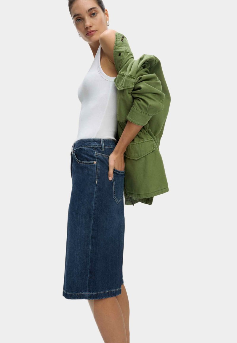 Jupe en lin bleu » Grande Taille | Ulla Popken Jupe en lin bleu » Grande Taille | Ulla Popken