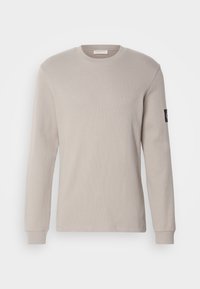 BADGE TEE - Top dugih rukava - elephant skin / ivory