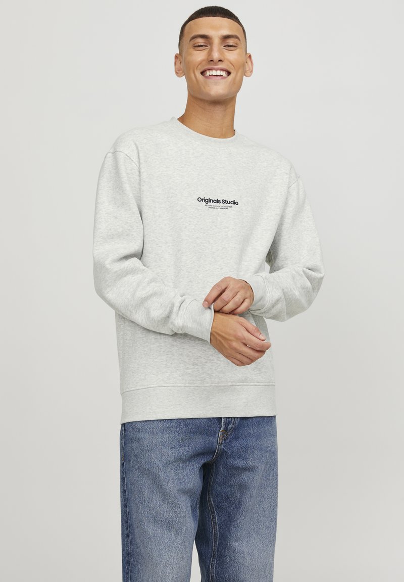 Jack & Jones JORVESTERBRO CREW NECK - Pusa - white melange