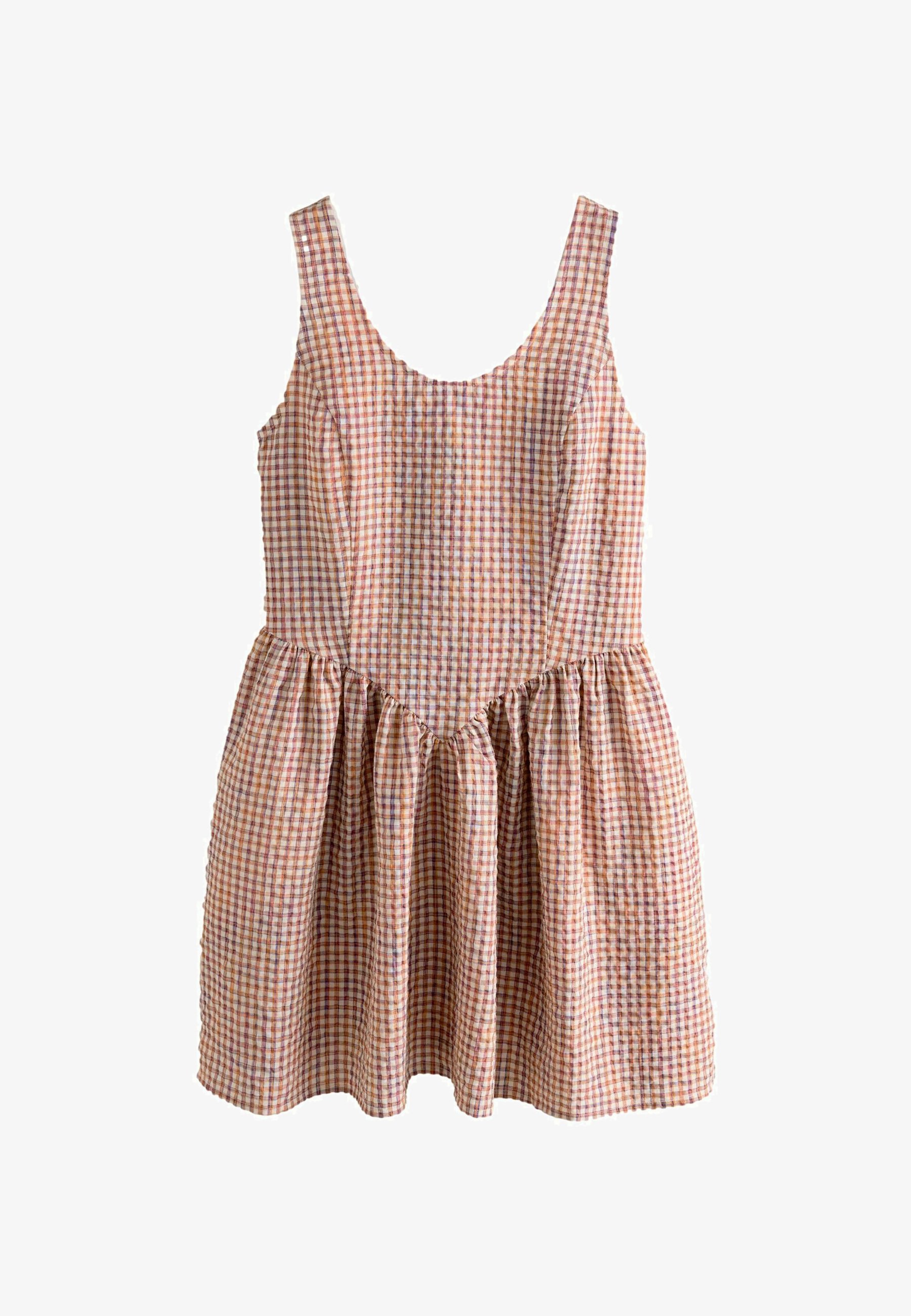 Next TALL FIT SLEEVELESS SCOOP NECK WAISTED Jurk red gingham