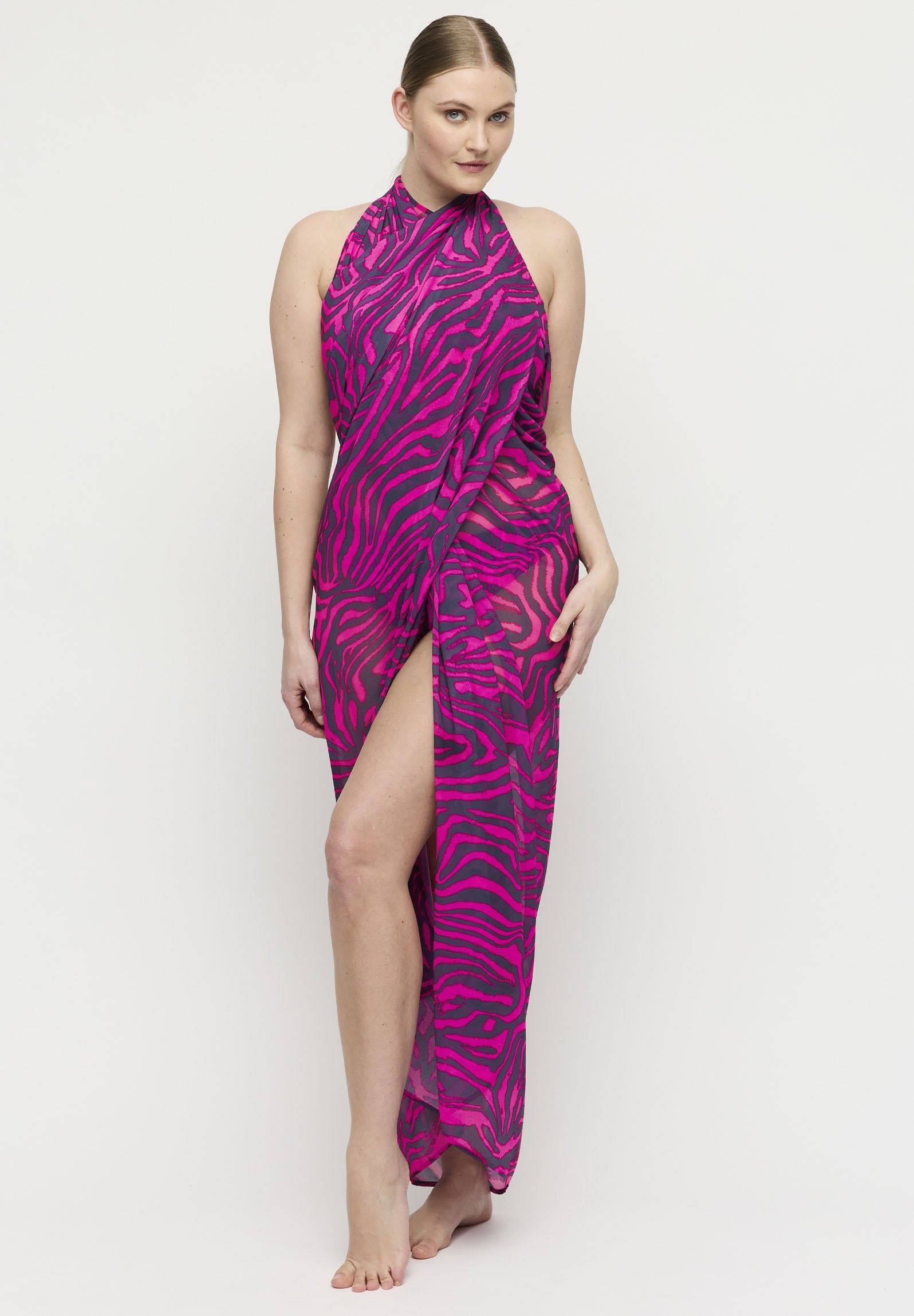 strapless open back dress Wild Stripes Black Zebra Print Wrap Dress
