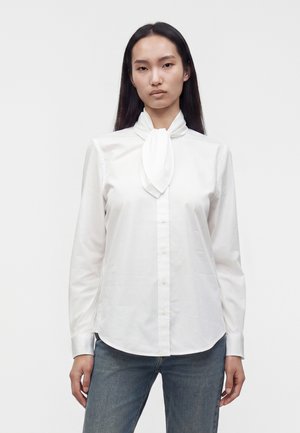 Lauren Ralph Lauren, COTTON BROADCLOTH TIE-NECK SHIRT - Hemdbluse - white