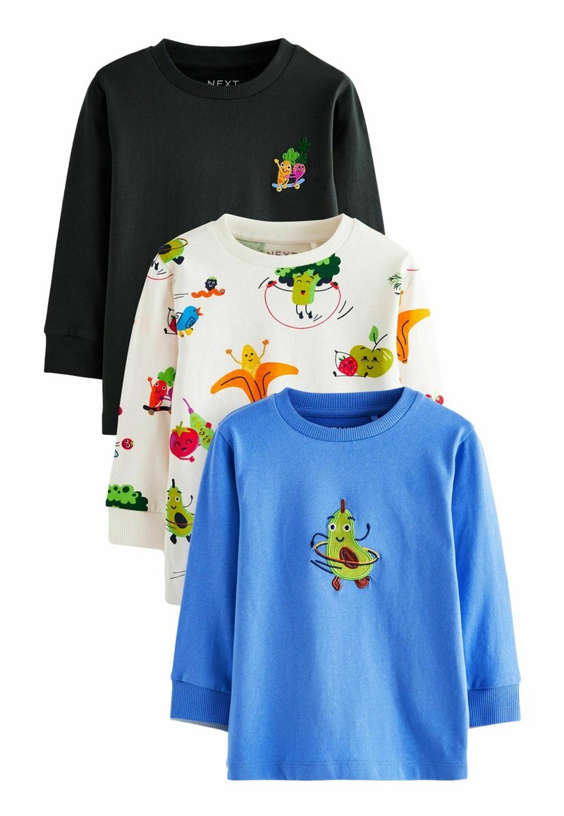 Next LONG SLEEVE 3 PACK- REGULAR FIT - Tops ar garām piedurknēm - blue vegetables