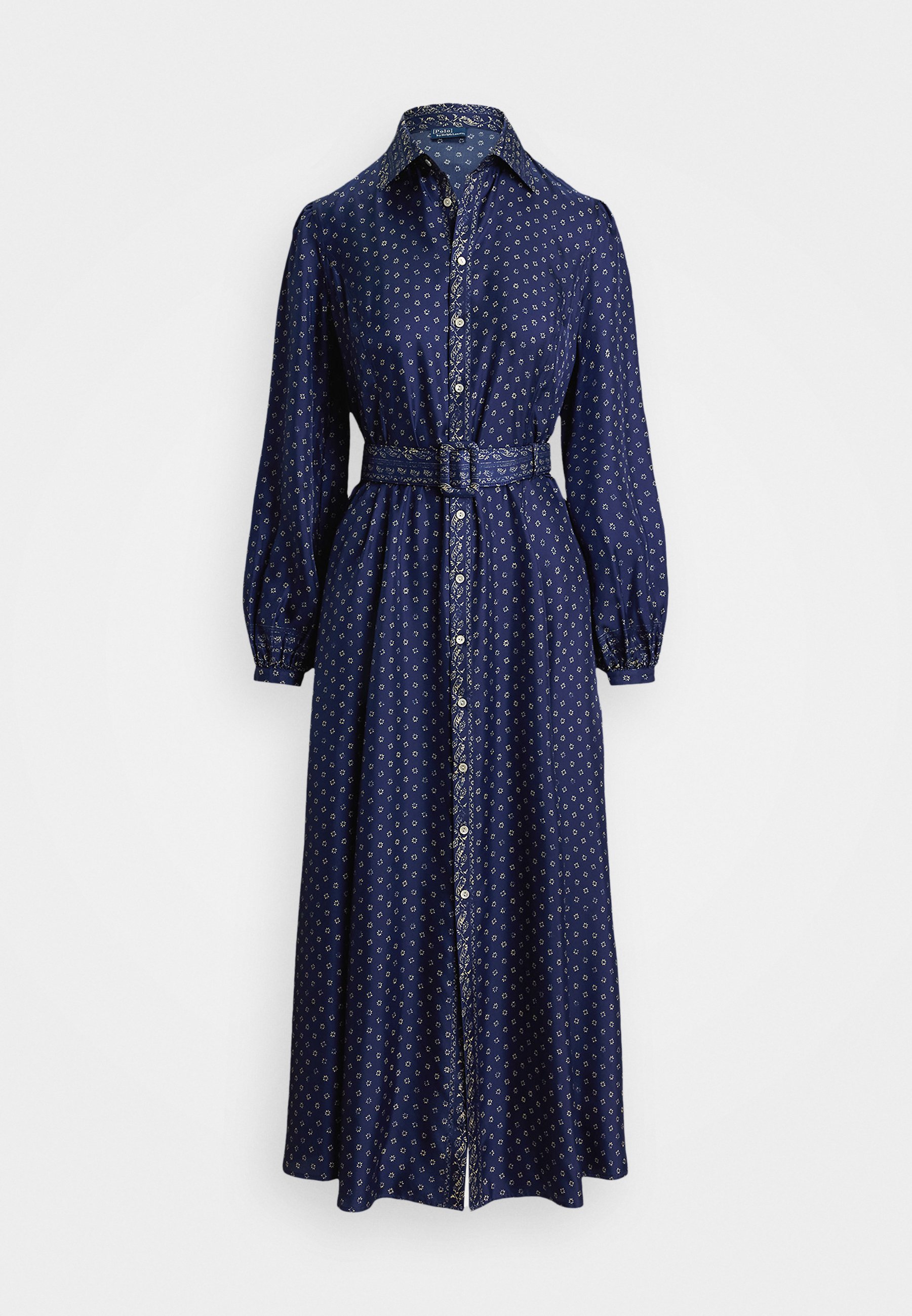 polo ralph lauren silk shirt dress Belted Silk-Blend A-Line Dress