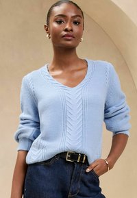 Lipsy PETITE FIT - LONGLINE CABLE - Džemperis - blue