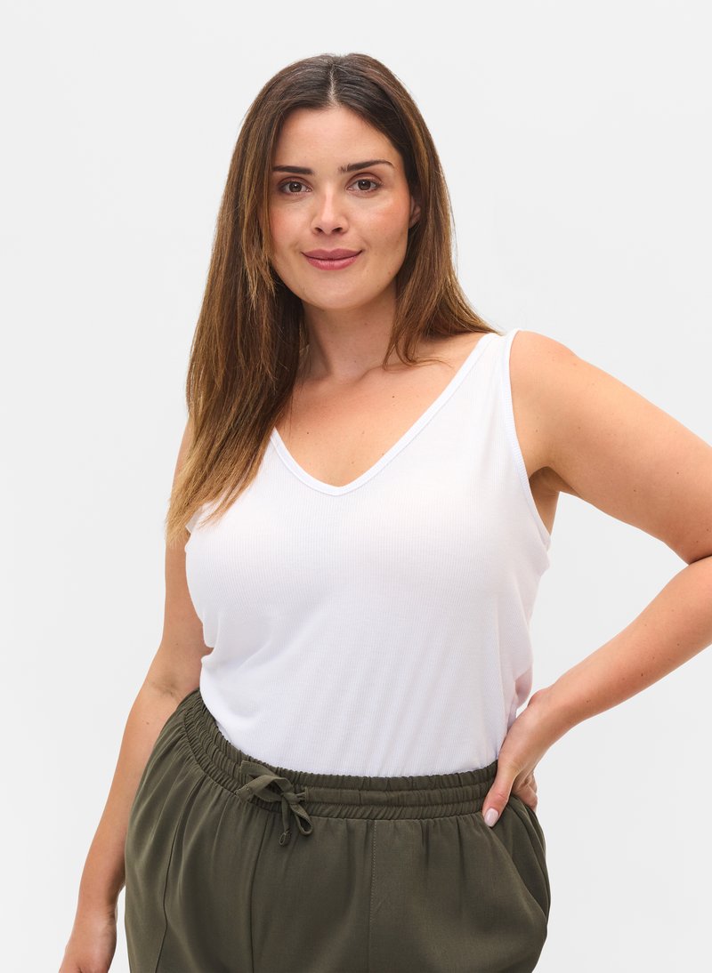 Damen T-Shirts | Zizzi Top bright white/weiß - YG10095 Damen T-Shirts | Zizzi Top bright white/weiß - YG10095