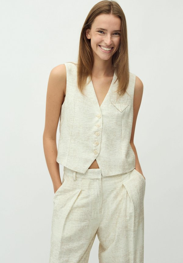 FLAVIO-M - Weste - oyster valana print