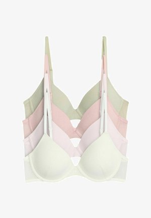 THE SET, 4 PACK - Merevítős melltartó - pastel pink khaki green cream