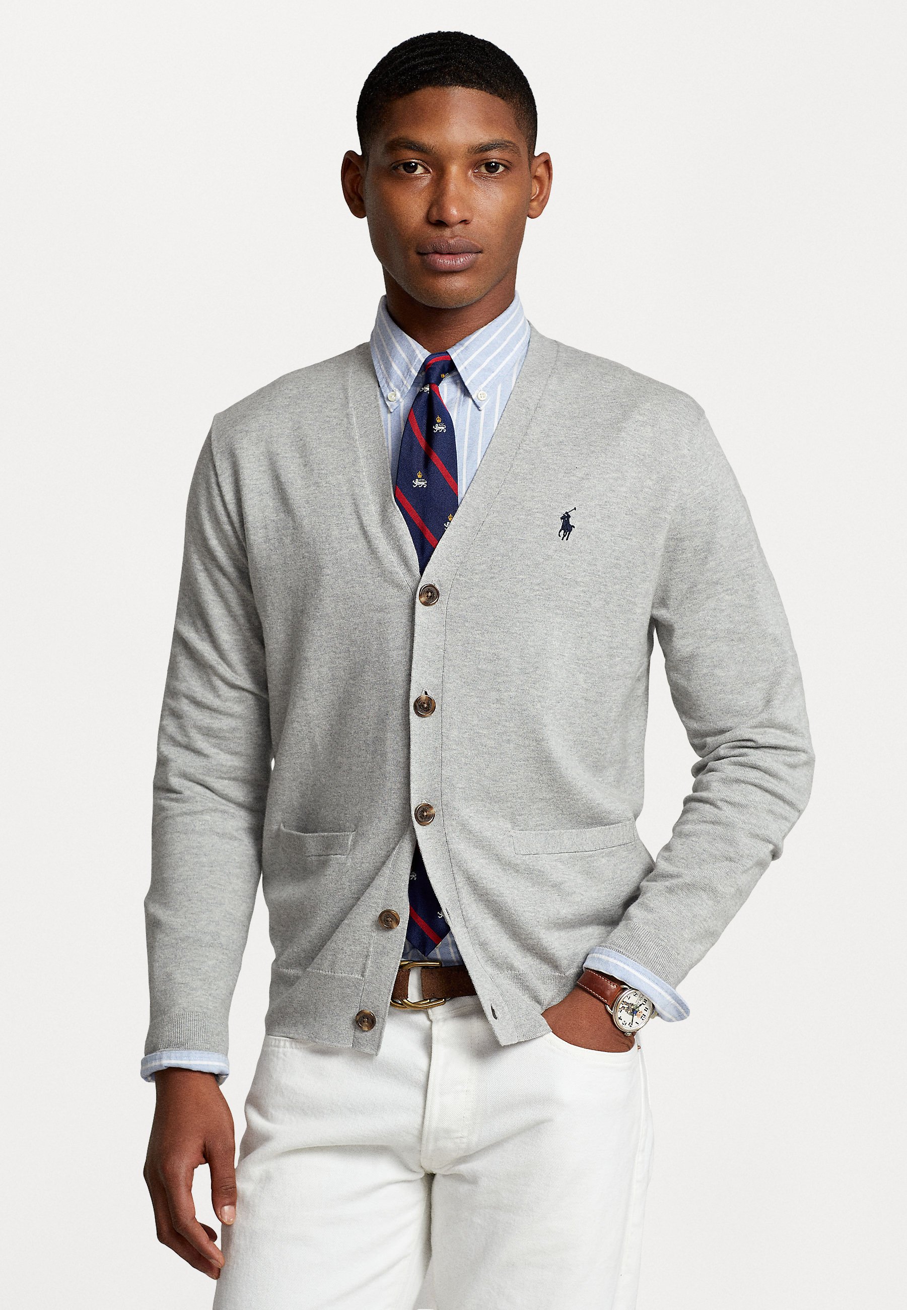 Polo Ralph Lauren V-NECK - Cardigan - andover heather/grey - Zalando
