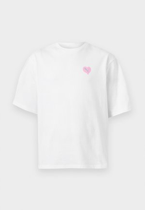 BOXY FLOWER BOUQUET GRAPHIC TEE UNISEX - Nyomott mintás póló - white