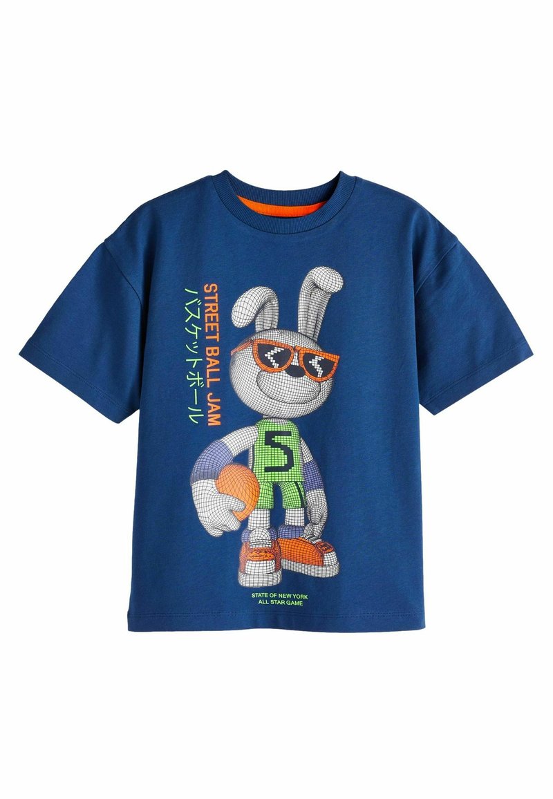 Next SHORT SLEEVE GRAPHIC STANDARD - Apdrukāts T-krekls - blue basketball bunny