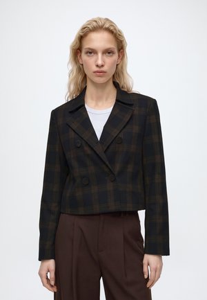 Vero Moda, VMMALLI SHORT BLAZER - Blazer - navy/chocolate torte