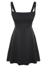 Trendyol - Vestito lungo nero con incrocio sul davanti