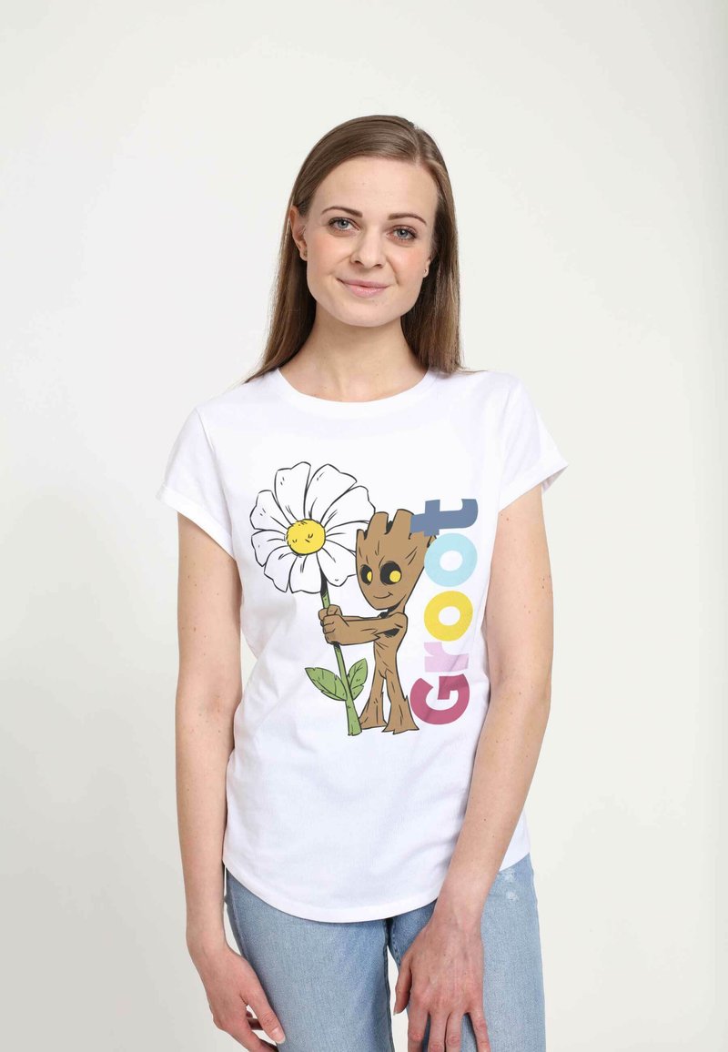 Marvel MARVEL GOTG CLASSIC - GROOT OVERSIZE - Camiseta estampada - white