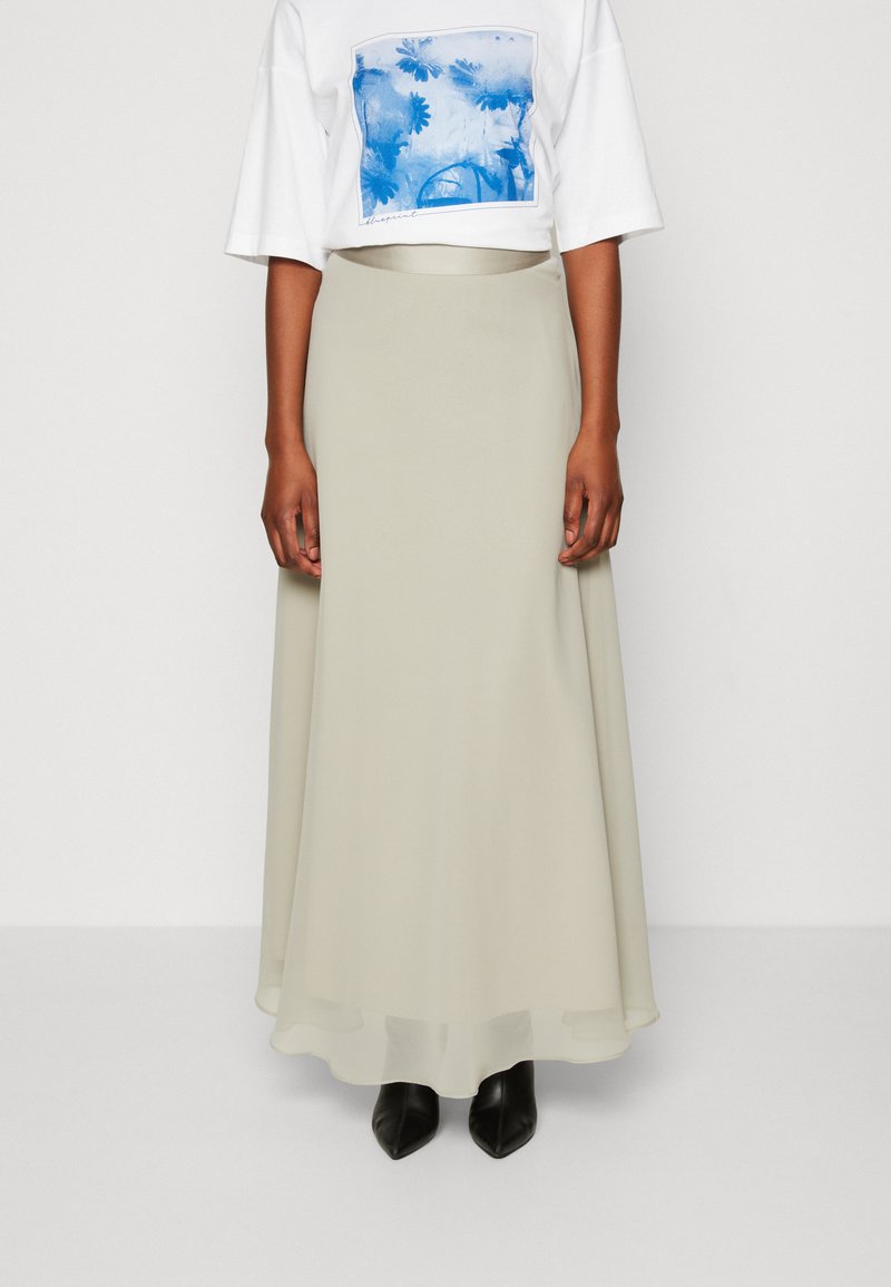 Esprit Collection SKIRT Maxi skirt dusty green/beige Zalando.co.uk