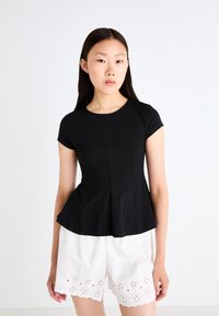 Gina Tricot - PEPLUM - Tricou basic - black Imagine miniatură 1