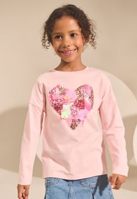 Next REGULAR FIT - LONG SLEEVE SEQUIN - Hosszú ujjú felső - pink heart